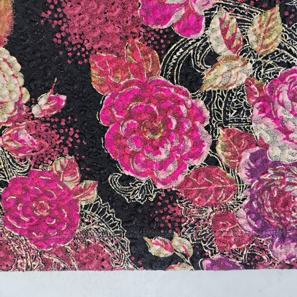 White Stag Y2K Floral Metallic Tank Top Womens XL Black Pink‎ Gold Whimsigoth - Picture 6 of 9